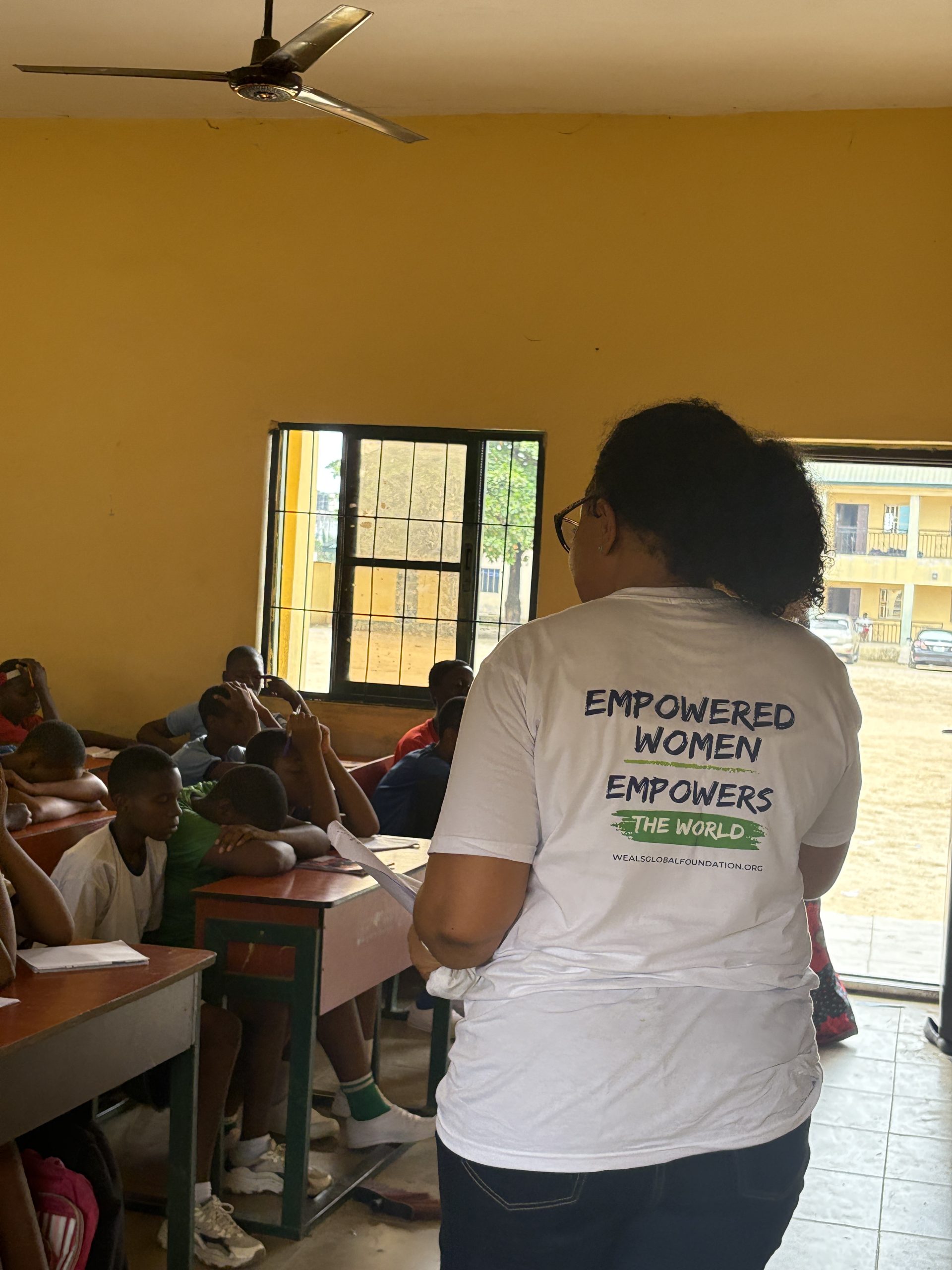 Weal Global Foundation, Nigeria team on an outreach to schools in portharcourt with tshirt merch empowered women empowers the world
